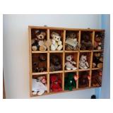 Shelf With Miniature Bears, Ty & Others
