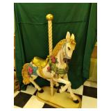 carousel horse on wood base cast Ho...