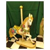 carousel horse on wood base cast Ho...