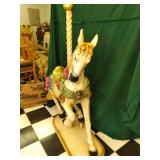carousel horse on wood base cast Ho...