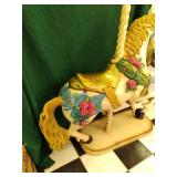 carousel horse on wood base cast Ho...