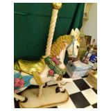 carousel horse on wood base cast Ho...