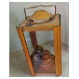 Vintage bread box, metal lantern, a...