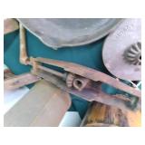 Vintage kitchen tools, window scree...