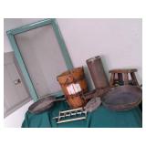 Vintage kitchen tools, window scree...