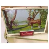 Budweiser lighted sign19"x13" and 1...