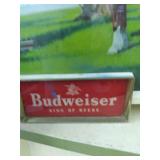 Budweiser lighted sign19"x13" and 1...