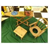 vintage ironing board and potty cha...