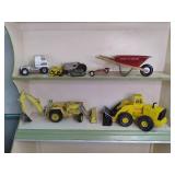 Vintage toy trucks includes Tonka m...