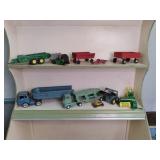 vintage toy trucks, including John ...