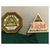 Blatz light metal sign and raised B...