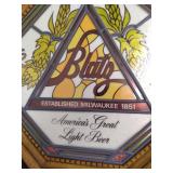 Blatz light metal sign and raised B...