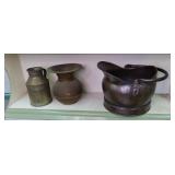 2 metal holders, one vintage spitoo...
