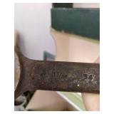 vintage wood toolbox wrenches see p...