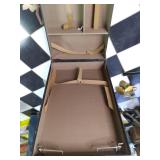 Vintage suitcase, and garden apron....