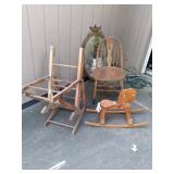 vintage folding bench wringer, vint...