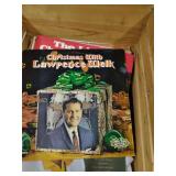 2 vintage crates, lantern, gas, & o...