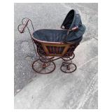 vintage kids buggy with metal frame...