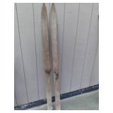 vintage toboggan, oar, and skin