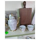 Large lot of home decor, Tea set, g...