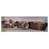 Metal tub fill of vintage items, Mo...