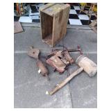 vintage wood box, manual fan, huge ...