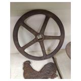 Vintage bucket, and other cat iron ...