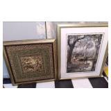 2 wall art pieces (one is tapestry ...