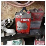 Tall metal storage shelf with misc ...