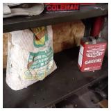 Tall metal storage shelf with misc ...