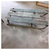 Green Wood Vintage snow toboggan wi...