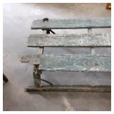 Green Wood Vintage snow toboggan wi...