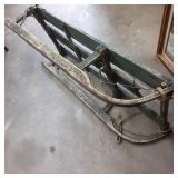 Green Wood Vintage snow toboggan wi...