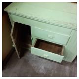 Green Wooden Vintage Buffet with 2 ...