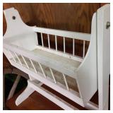 White painted wood Vintage Doll Cra...