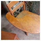 Pair of 2 solid Wood Vintage school...