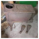 Antique Heavy Cast Iron Wood Burnin...