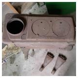 Antique Heavy Cast Iron Wood Burnin...