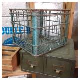 Vintage Green metal 2 drawer file b...