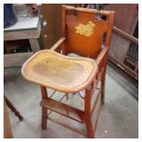 Antique solid Wood baby highchair w...
