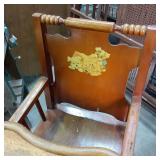Antique solid Wood baby highchair w...