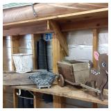 Misc lot of wood, clay and metal de...