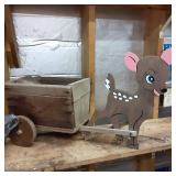 Misc lot of wood, clay and metal de...