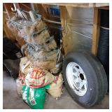 Lot of metal flower planters with s...