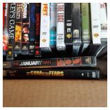 Box with a wide variety of DVD movi...