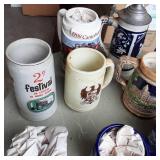 Box of Collectible Beer Steins and ...