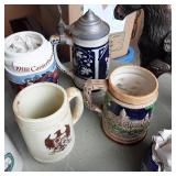Box of Collectible Beer Steins and ...