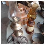 Box of copper, brass and silver ton...