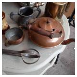 Box of copper, brass and silver ton...