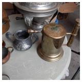 Box of copper, brass and silver ton...